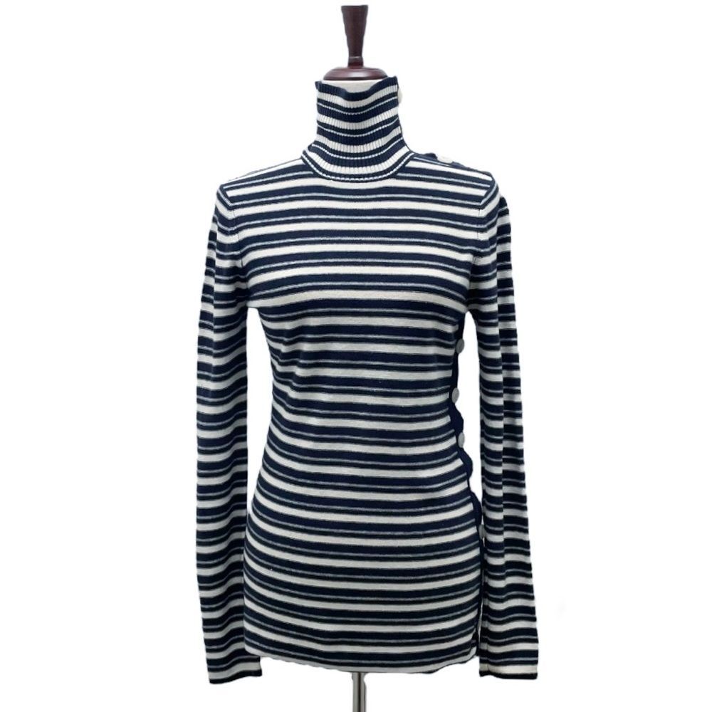 Tracy Reese Cashmere Blend Navy & Ivory Nautical Striped Sweater Size Medium